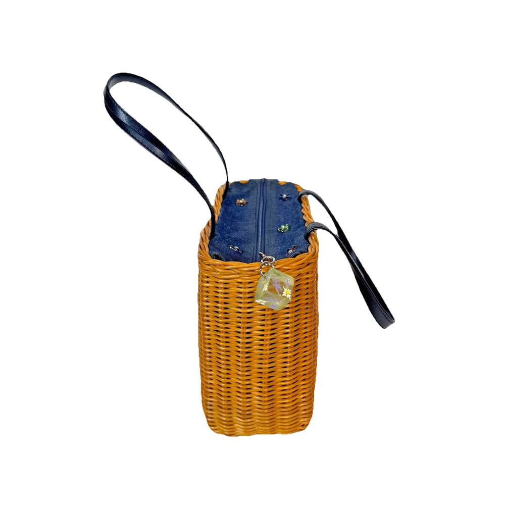 Jeanne Lottie Vintage Woven Rattan Bag with Top Handles - Picture 5 of 12